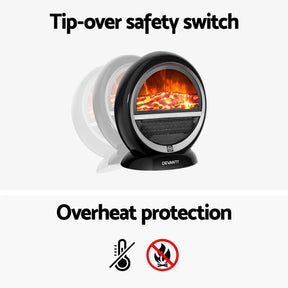 Devanti Electric Fireplace Fire Heaters 1500W - SportZone.co.nz