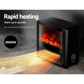 Devanti Electric Fireplace Fire Heaters 2000W - SportZone.co.nz