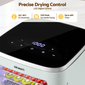 Devanti Food Dehydrator Machine 5 Tray Mini Fruit Dryer Maker Green - SportZone.co.nz