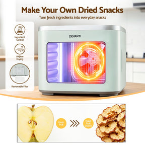 Devanti Food Dehydrator Machine 5 Tray Mini Fruit Dryer Maker Green - SportZone.co.nz