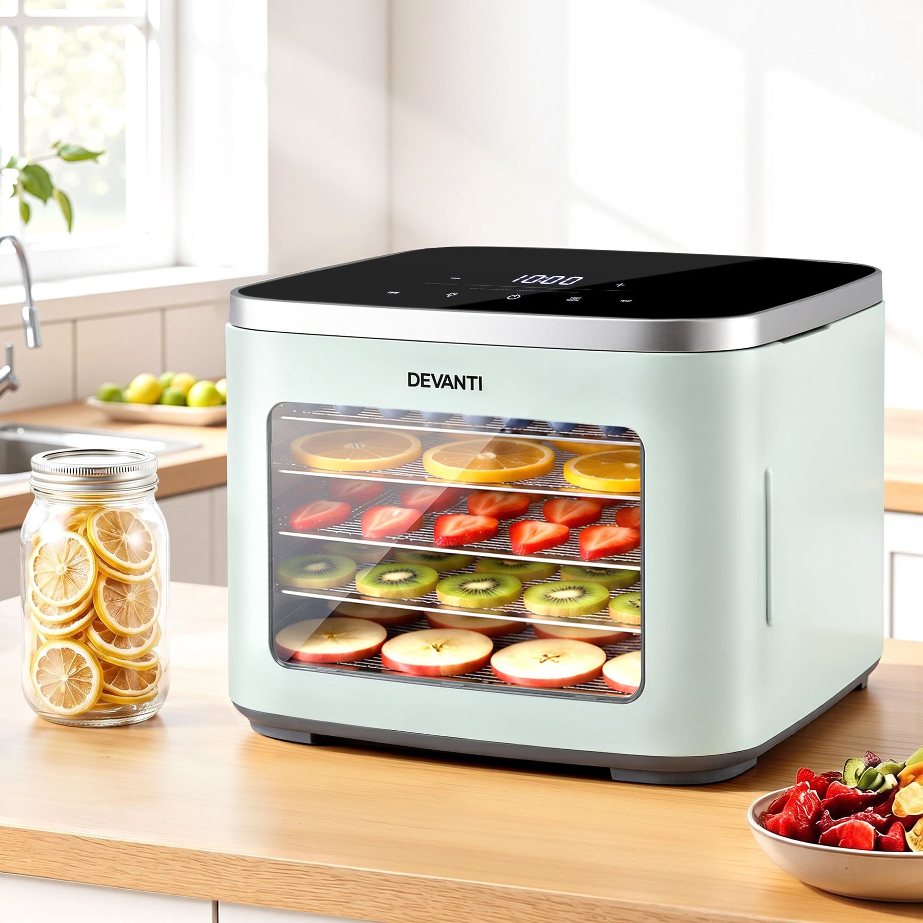Devanti Food Dehydrator Machine 5 Tray Mini Fruit Dryer Maker Green - SportZone.co.nz