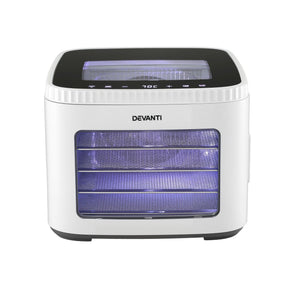 Devanti Food Dehydrator Machine 5 Tray Mini Fruit Dryer Maker White - SportZone.co.nz
