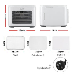 Devanti Food Dehydrator Machine 5 Tray Mini Fruit Dryer Maker White - SportZone.co.nz