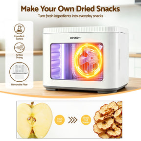 Devanti Food Dehydrator Machine 5 Tray Mini Fruit Dryer Maker White - SportZone.co.nz