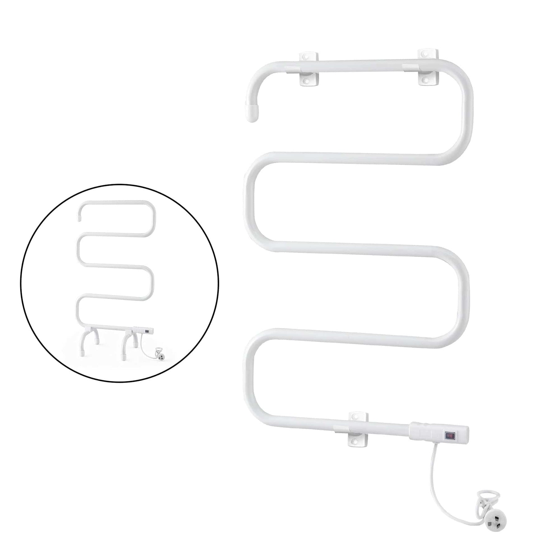 Devanti Heated Towel Rail Freestanding Wall Mounted S - Shape Electric Warmer Rack - SportZone.co.nz