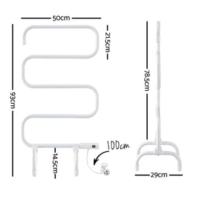 Devanti Heated Towel Rail Freestanding Wall Mounted S - Shape Electric Warmer Rack - SportZone.co.nz