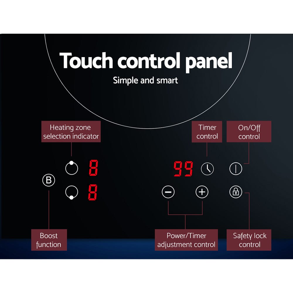 Devanti Induction Cooktop 30cm Electric Cooker - SportZone.co.nz