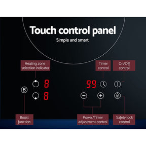 Devanti Induction Cooktop 30cm Electric Cooker - SportZone.co.nz