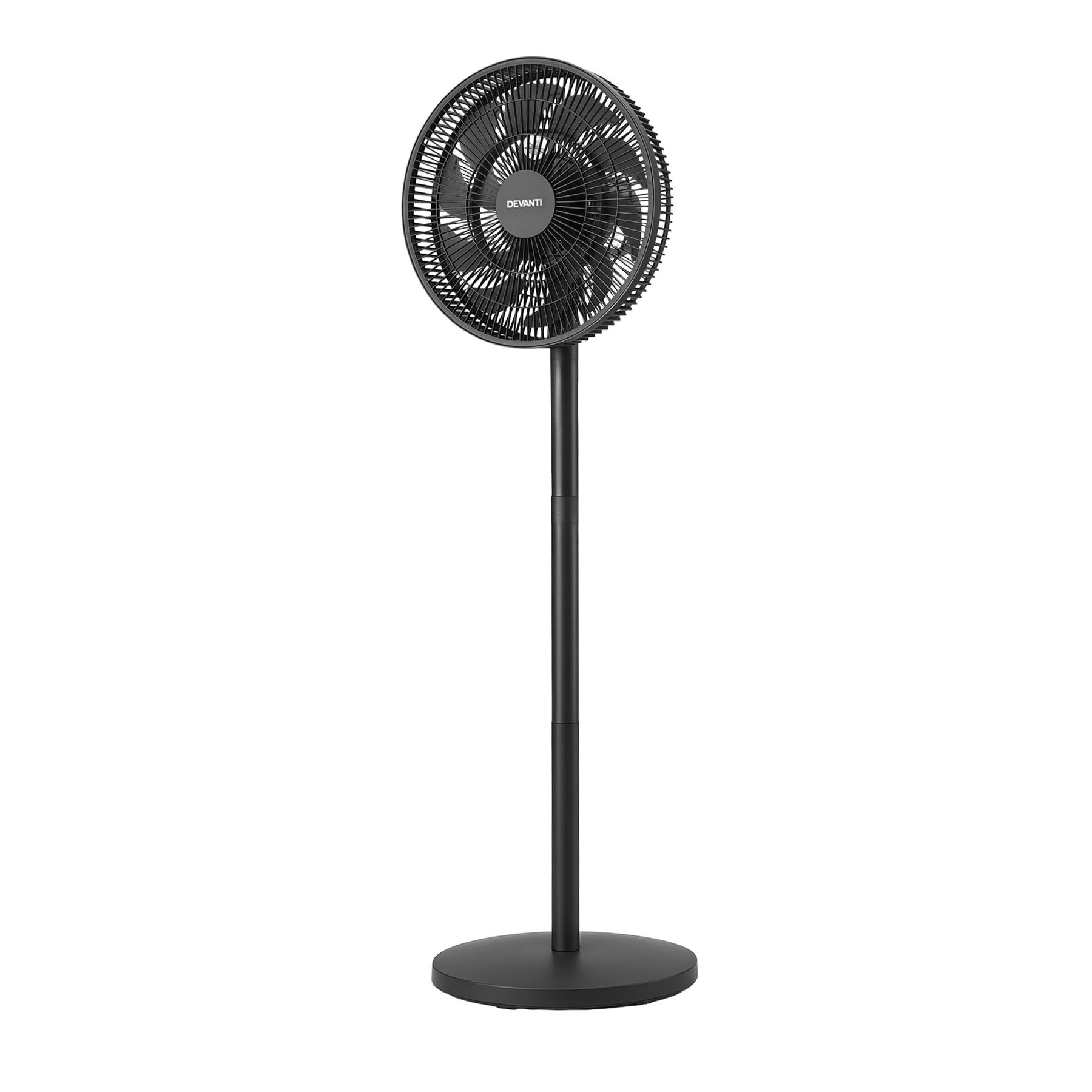 Devanti Pedestal Fan with Remote, 7 Speeds 3 Heights DC Motor, Black - SportZone.co.nz