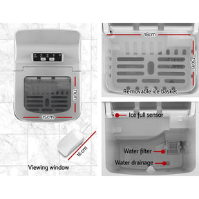 Devanti Portable Ice Cube Maker - Silver - SportZone.co.nz