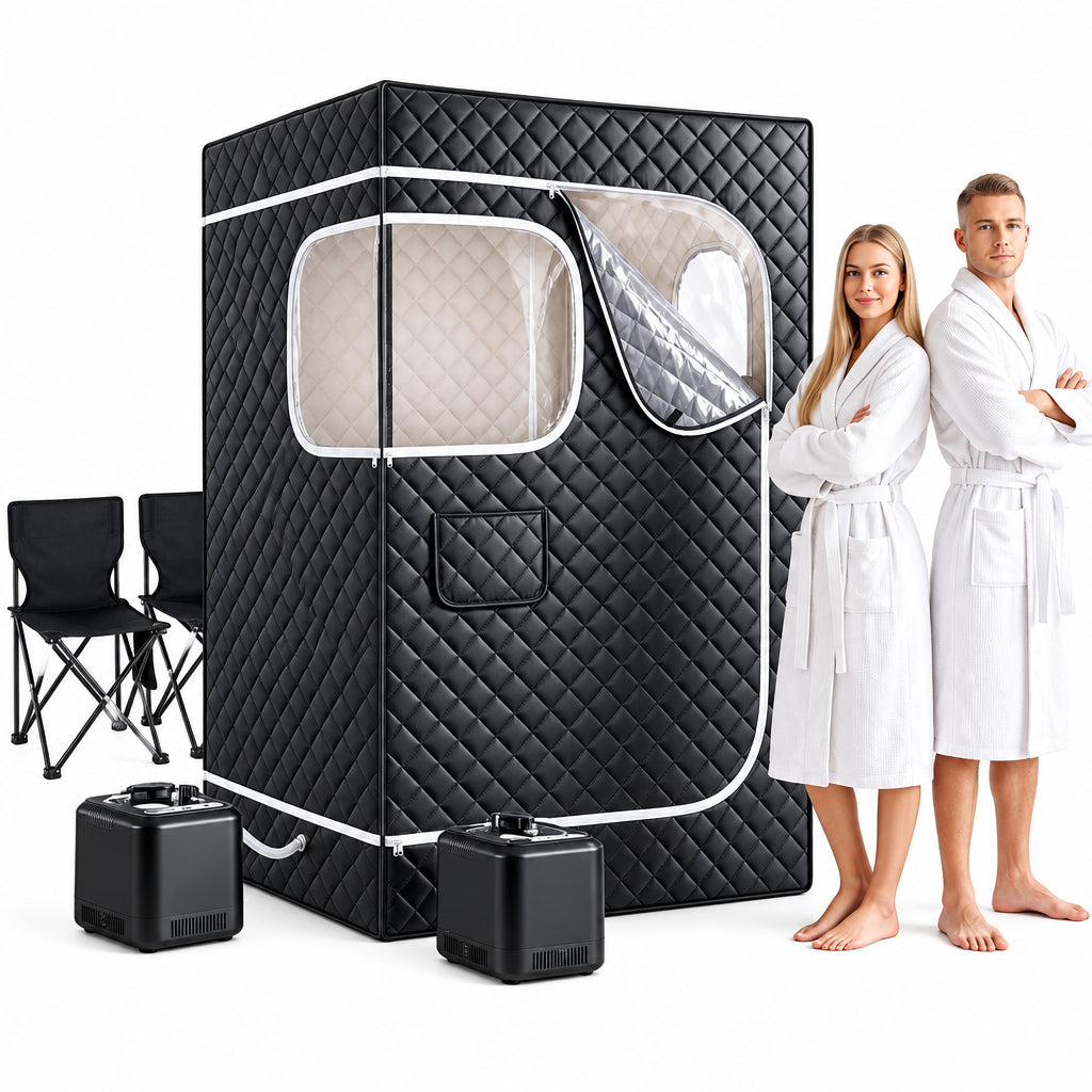Devanti Portable Steam Sauna Tent 2 Person 1000W 3L Steamer Home SPA 60Min Timer - SportZone.co.nz