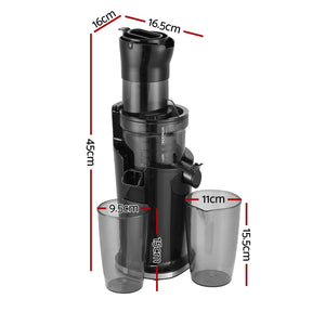 Devanti Slow Juicer Cold Press Fruit Juicer - SportZone.co.nz