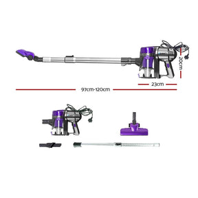 Devanti Stick Vacuum Cleaner Handheld Corded 450W Purple - SportZone.co.nz