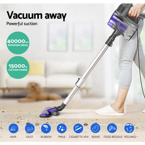 Devanti Stick Vacuum Cleaner Handheld Corded 450W Purple - SportZone.co.nz