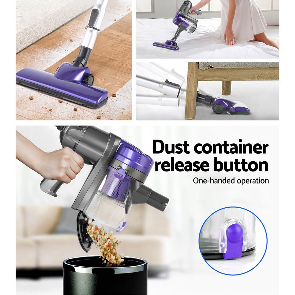 Devanti Stick Vacuum Cleaner Handheld Corded 450W Purple - SportZone.co.nz