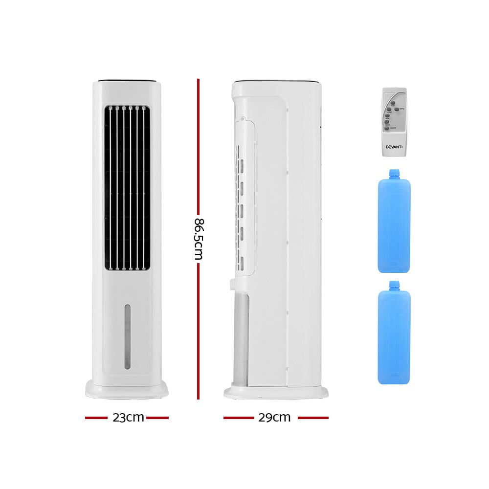 Devanti Tower Evaporative Air Cooler Conditioner Portable Cool Fan Humidifier 6L - SportZone.co.nz