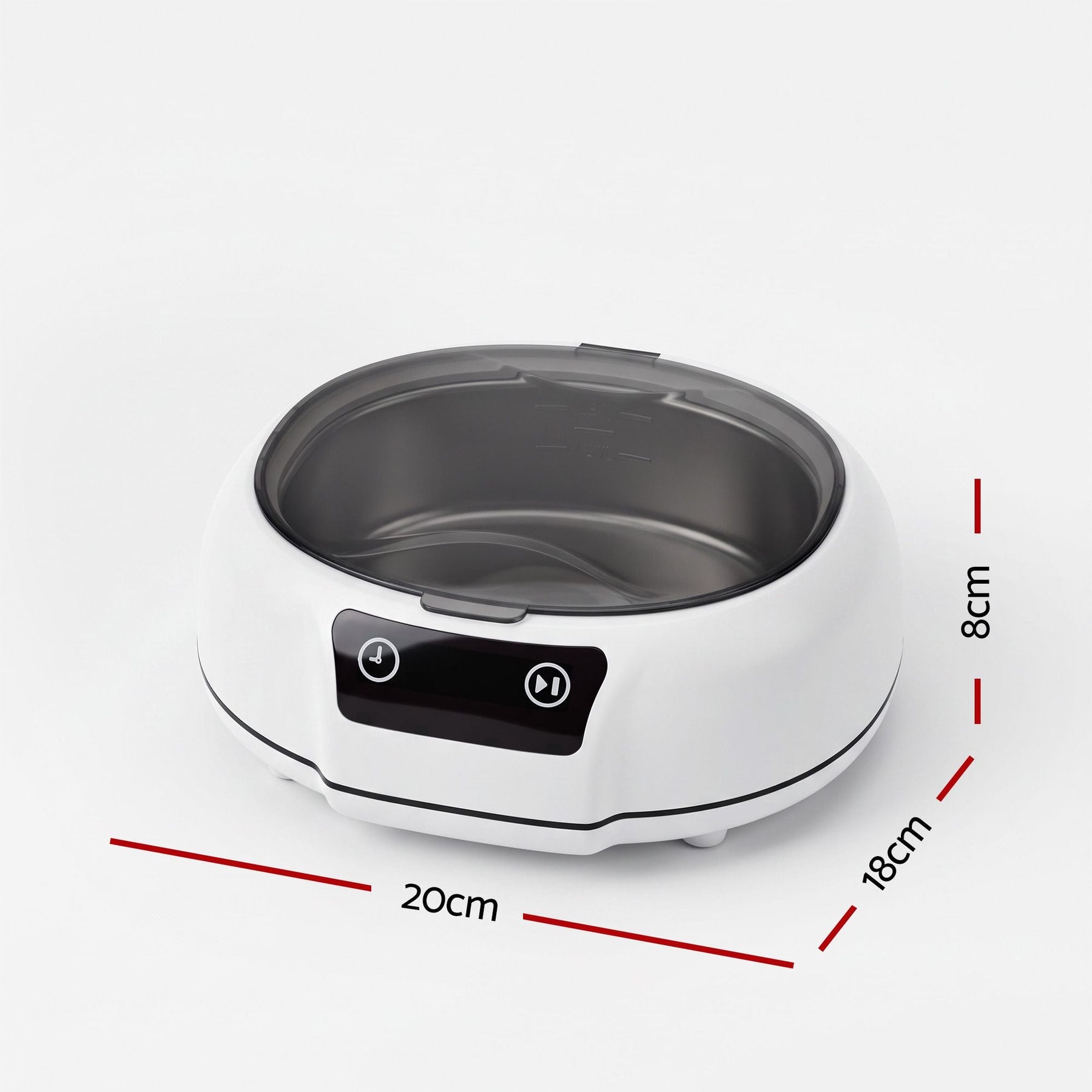 Devanti Ultrasonic Cleaner 700mL 48kHz Jewellery Cleaning Machine with Stainless Steel Tank White - SportZone.co.nz