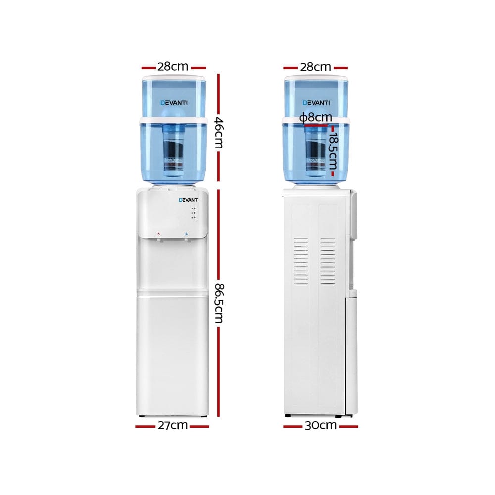 Devanti Water Cooler Dispenser Stand 22L Bottle White - SportZone.co.nz