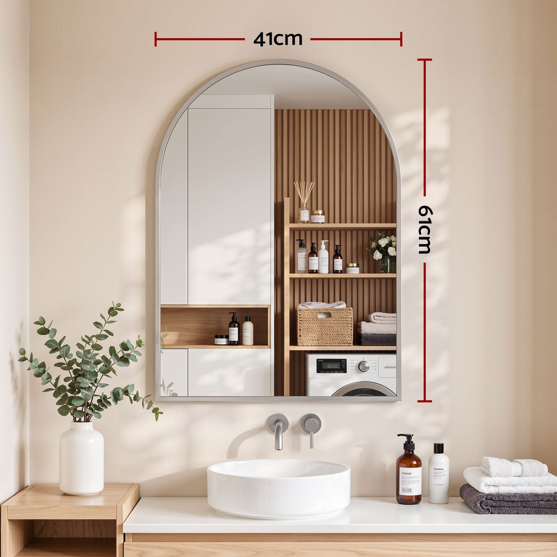 Embellir 61x41cm Silver Arch Wall Mirror - SportZone.co.nz