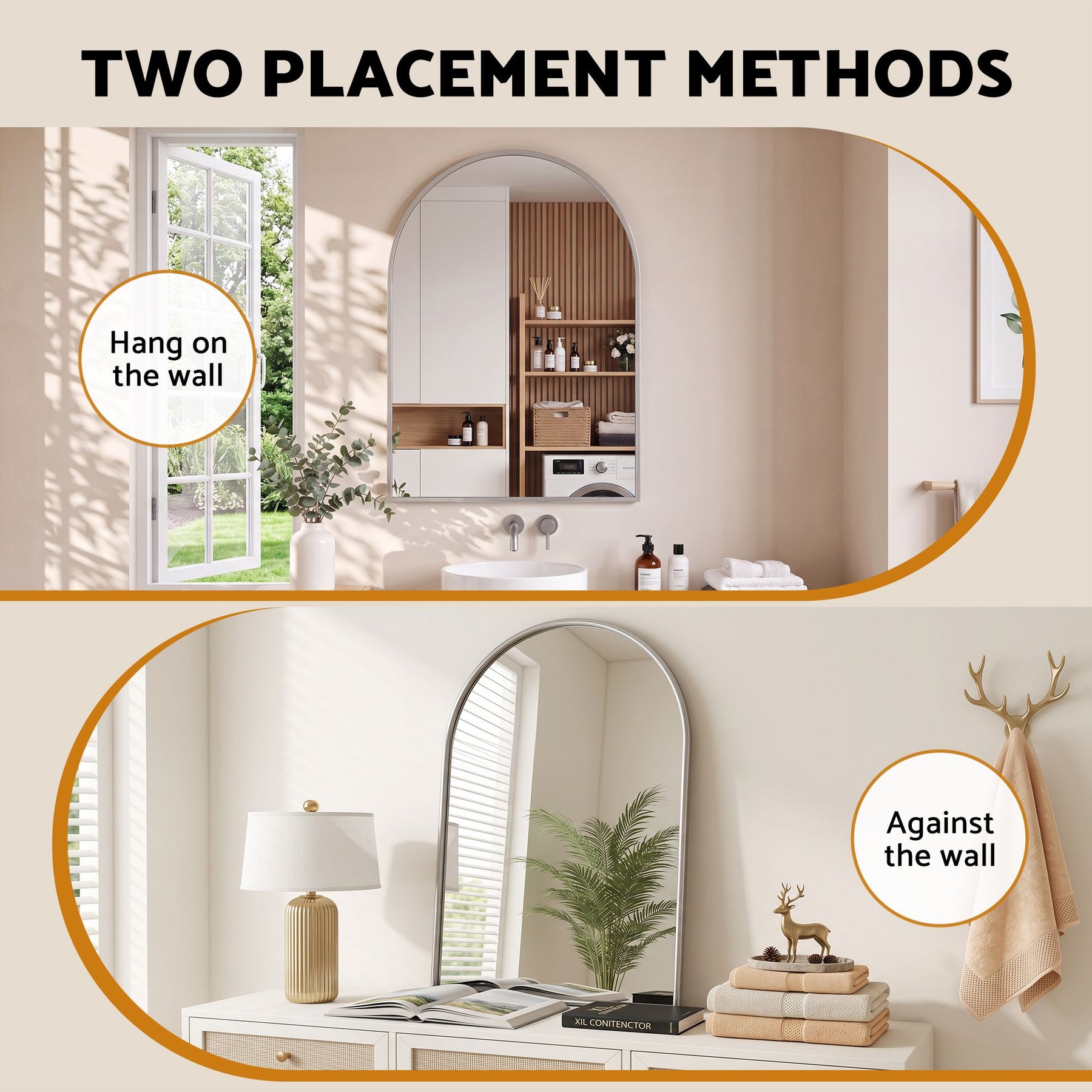 Embellir 61x41cm Silver Arch Wall Mirror - SportZone.co.nz