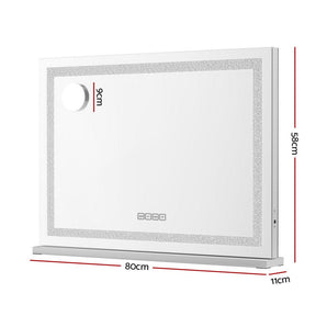 Embellir Bluetooth Makeup Mirror 80x58cm Hollywood Vanity with LED Light Crystal - SportZone.co.nz