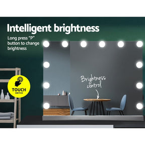 Embellir Makeup Mirror 58x46cm Hollywood Vanity with LED Light Tabletop Wall - SportZone.co.nz