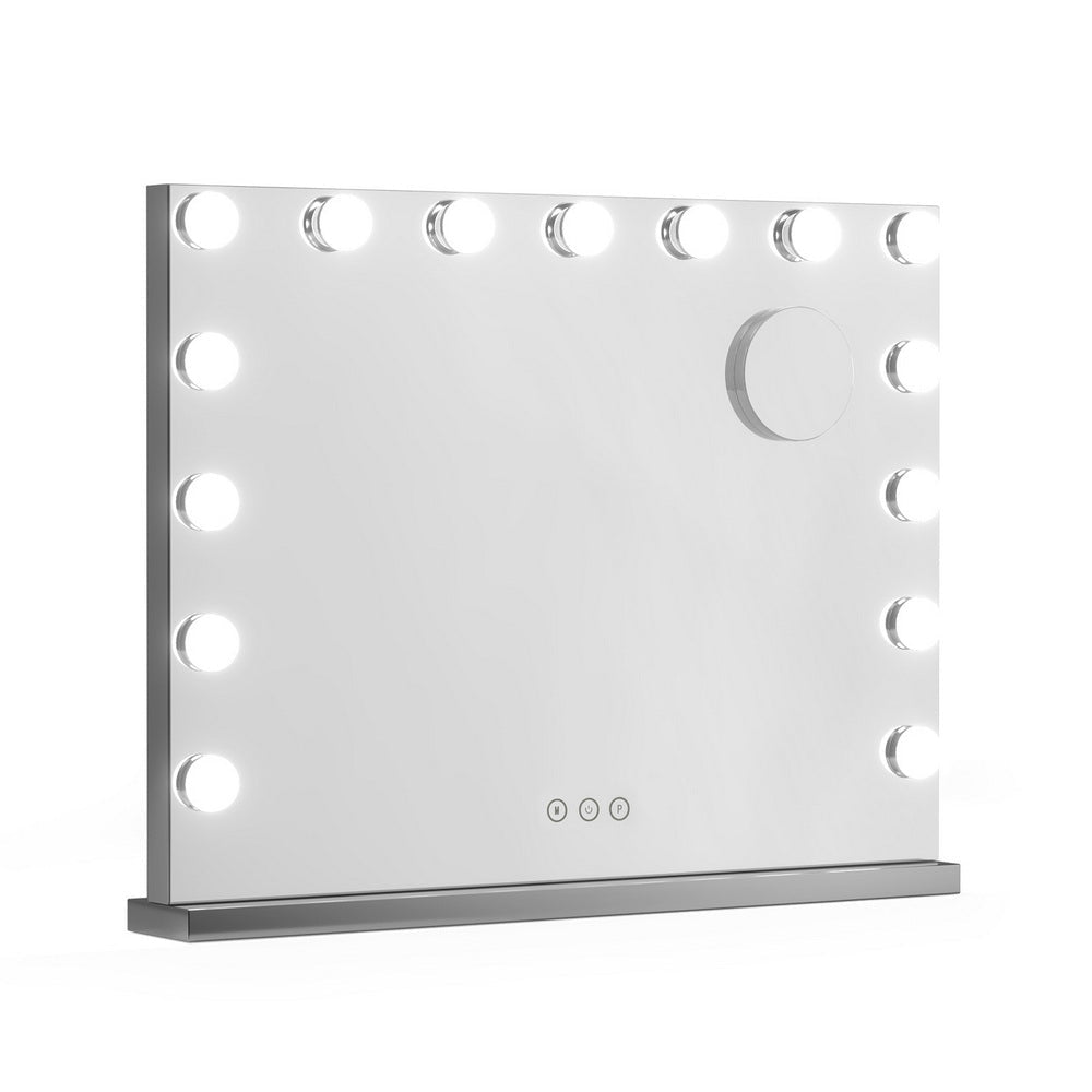 Embellir Makeup Mirror 58x46cm Hollywood Vanity with LED Light Tabletop Wall - SportZone.co.nz