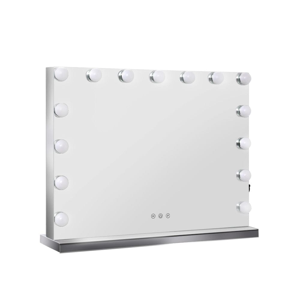 Embellir Makeup Mirror 58x46cm Hollywood Vanity with LED Light Tabletop Wall - SportZone.co.nz
