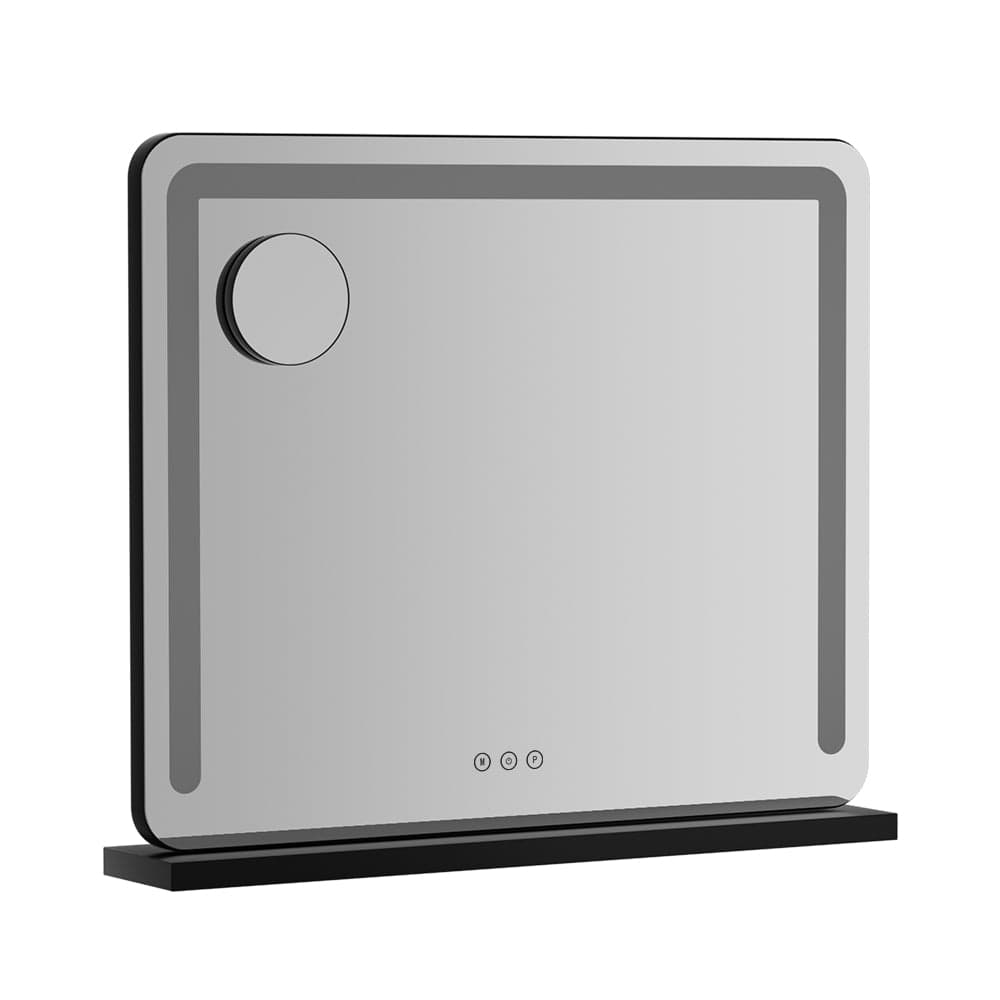 Embellir Makeup Mirror 60x50cm Hollywood Vanity with LED Light Tabletop Black - SportZone.co.nz