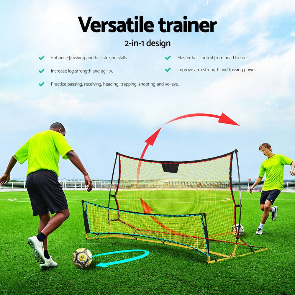 Everfit 2.1m Football Soccer Net Portable Goal Net Rebounder Sports Training Yellow - SportZone.co.nz