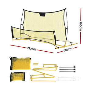 Everfit 2.1m Football Soccer Net Portable Goal Net Rebounder Sports Training Yellow - SportZone.co.nz