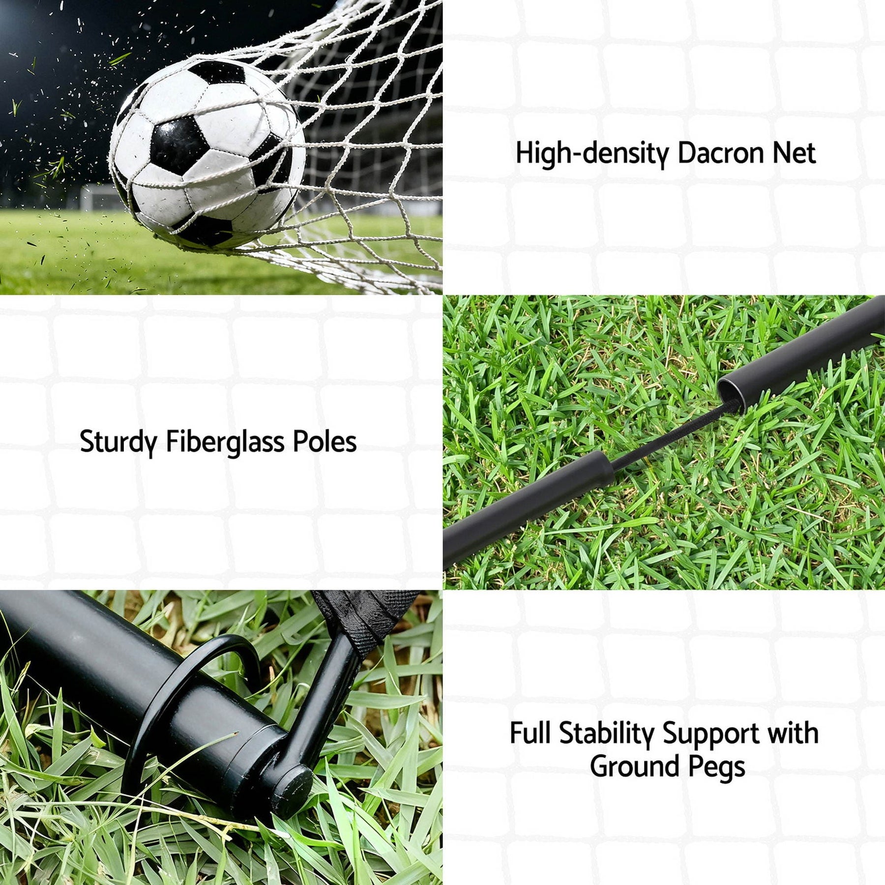 Everfit 2m Football Soccer Net Portable Goal Net Rebounder Sports Training - SportZone.co.nz
