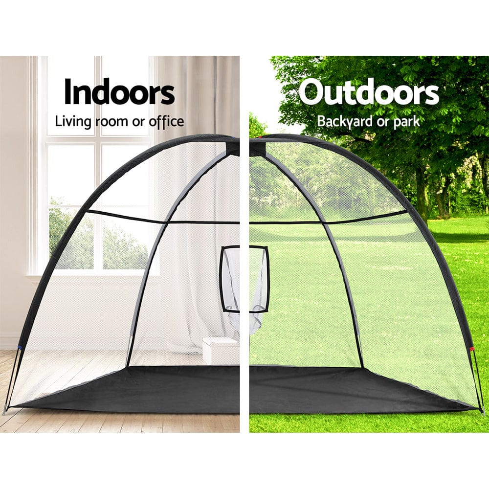 Everfit 3.5m Golf Practice Net Portable Training Aid Driving Target Tent Black - SportZone.co.nz