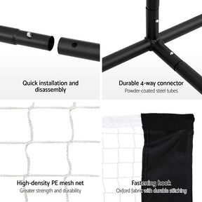 Everfit 3.6M Badminton Tennis Net Portable Volleyball Kit Adjustable Height - SportZone.co.nz