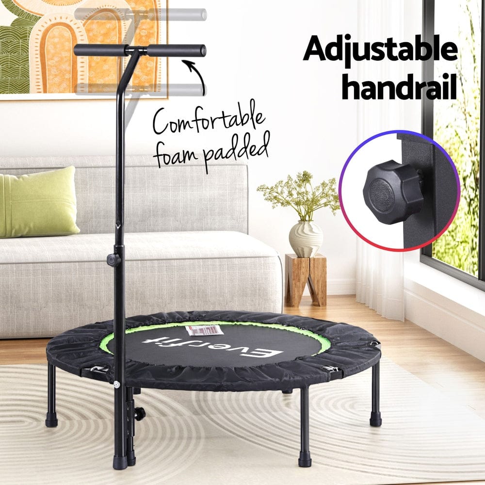 Everfit 40inch Fitness Foldable Trampoline Jumping Rebounder Home Gym Handrail - SportZone.co.nz