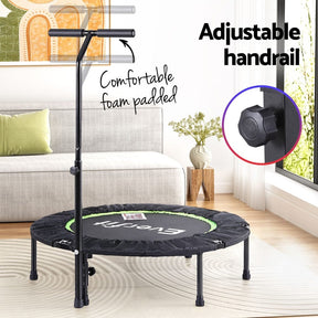 Everfit 40inch Fitness Foldable Trampoline Jumping Rebounder Home Gym Handrail - SportZone.co.nz
