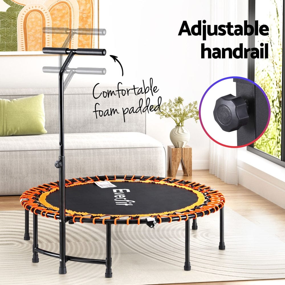 Everfit 48inch Fitness Foldable Trampoline Jumping Rebounder Home Gym Handrail - SportZone.co.nz