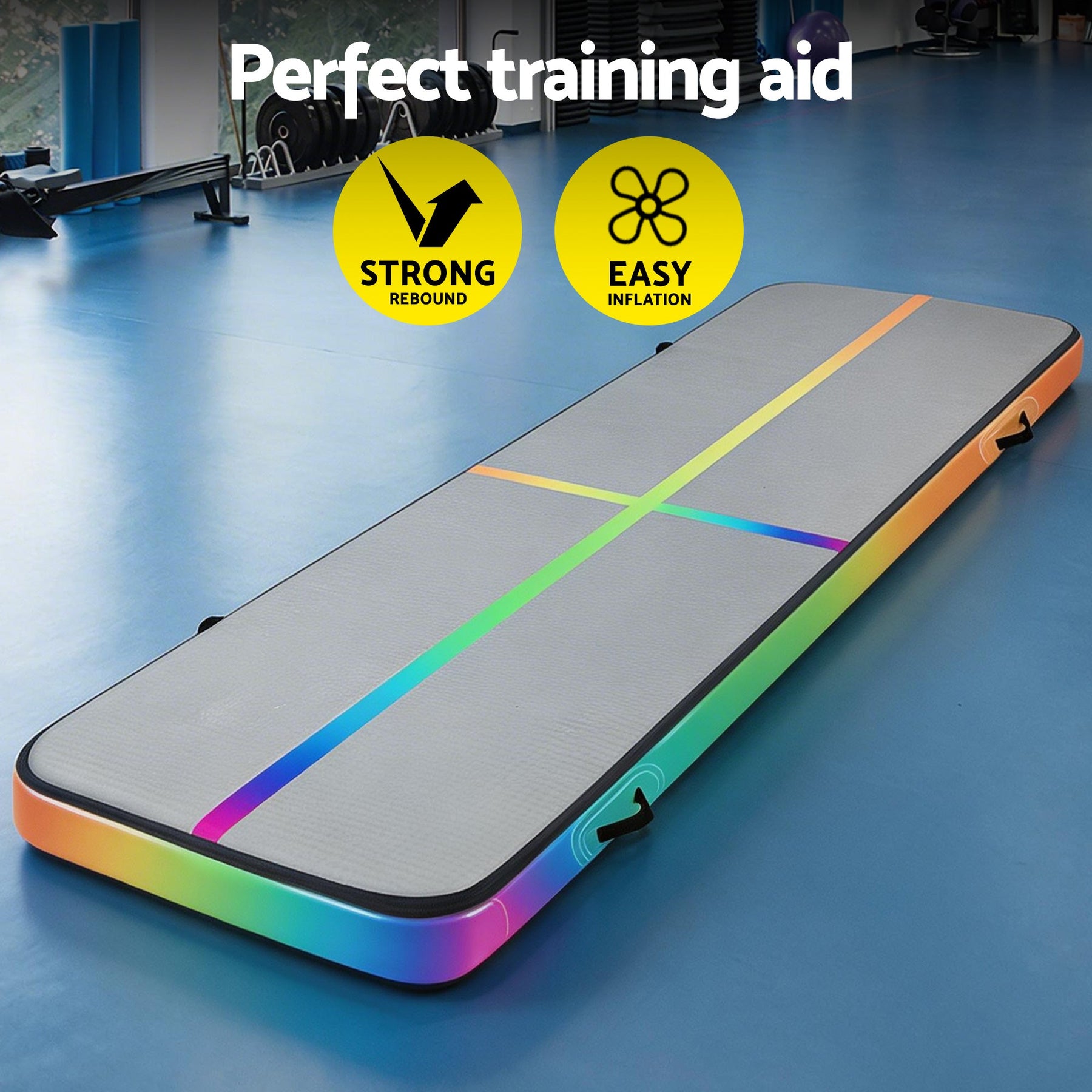 Everfit 4M Air Track Gymnastics Tumbling Exercise Cheerleading Mat Inflatable - SportZone.co.nz