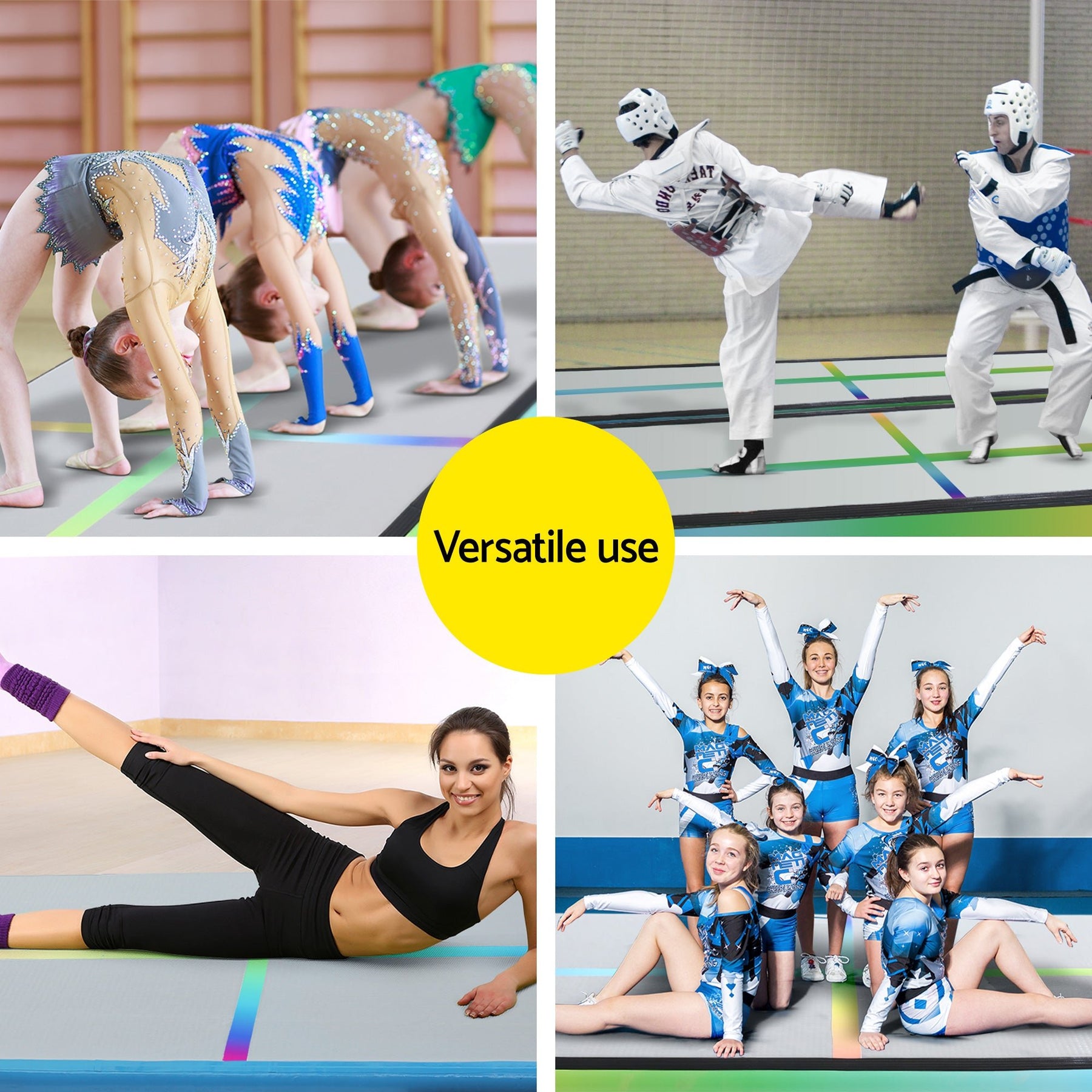 Everfit 4M Air Track Gymnastics Tumbling Exercise Cheerleading Mat Inflatable - SportZone.co.nz