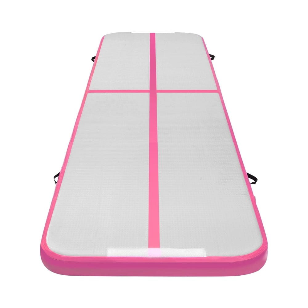 Everfit 4M Air Track Gymnastics Tumbling Exercise Cheerleading Mat Inflatable Pink - SportZone.co.nz