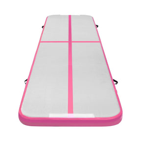Everfit 4M Air Track Gymnastics Tumbling Exercise Cheerleading Mat Inflatable Pink - SportZone.co.nz