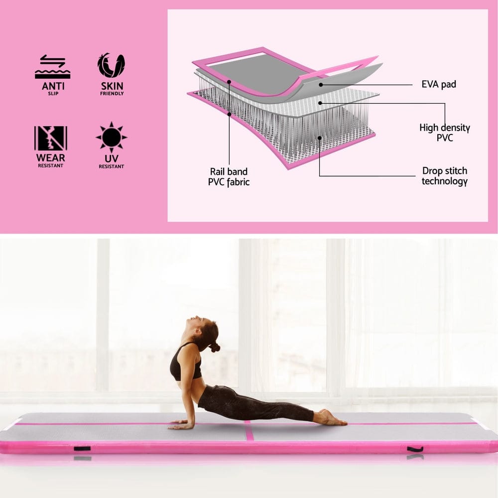Everfit 4X1M Airtrack Inflatable Air Track Tumbling Mat W/Pump Floor Gymnastics - SportZone.co.nz