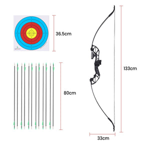 Everfit 55lbs Bow Arrow Set Recurve Takedown Archery Hunting for Beginner Green - SportZone.co.nz