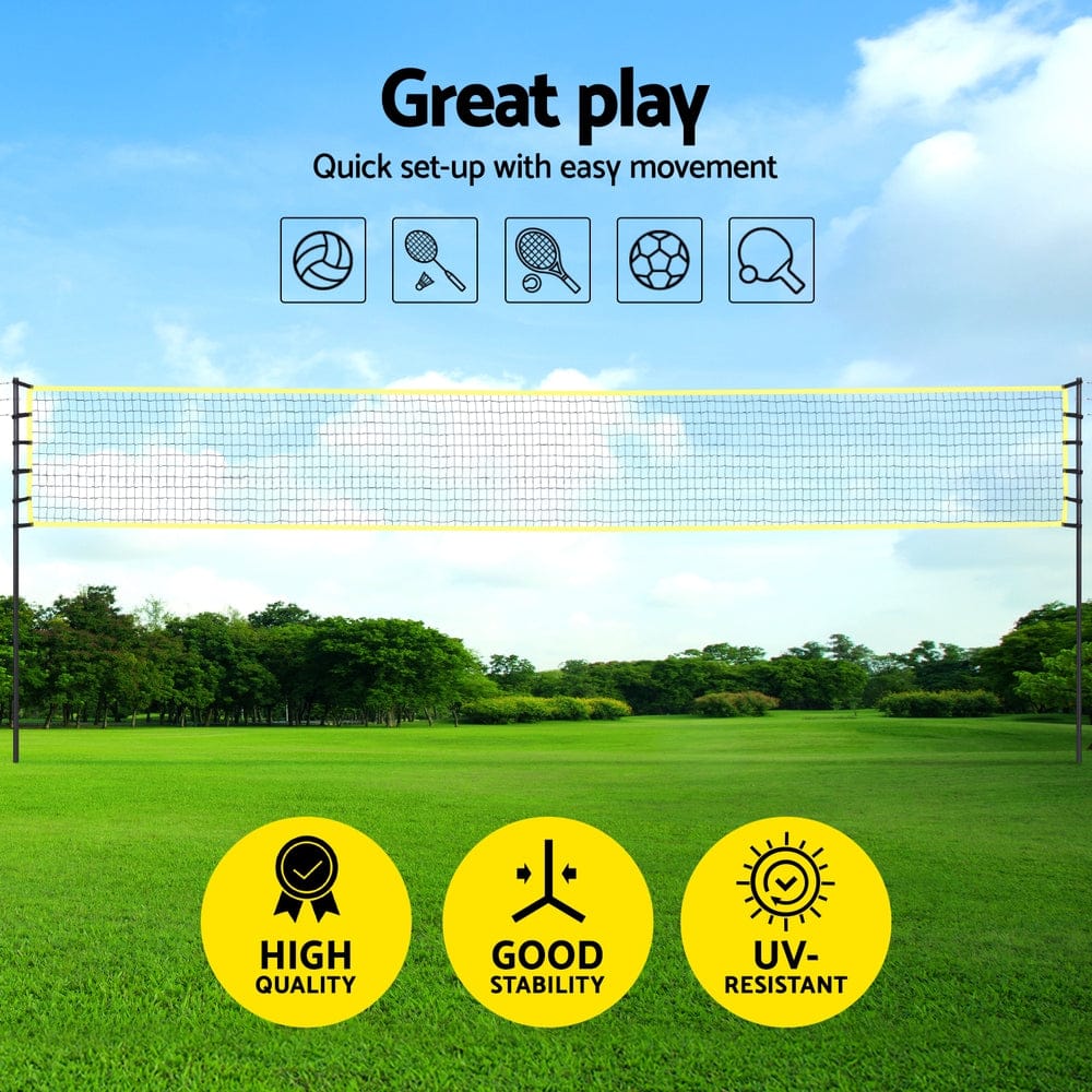 Everfit 9M Portable Volleyball & Badminton Net Set - SportZone.co.nz