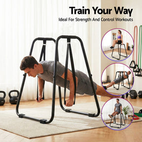 Everfit Dip Station Parallel Bars Heavy Duty Home Gym Stand Calisthenics Black - SportZone.co.nz
