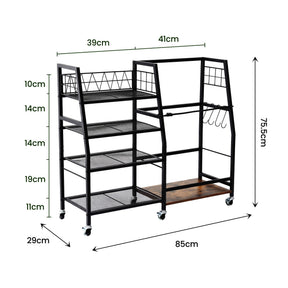 Everfit Golf Bag Storage Rack Golf Organizer Hold 1 Bags 4 Shelves - SportZone.co.nz