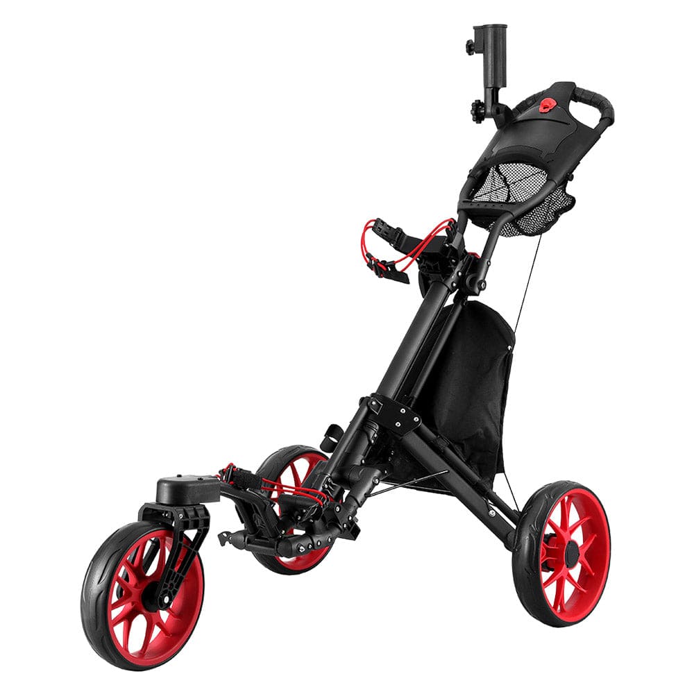 Everfit Golf Buggy Foldable Trolley Golf Cart Swivel Wheel Umbrella Bottle Stand - SportZone.co.nz