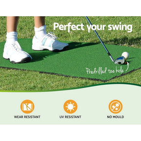 Everfit Golf Hitting Practice Mat Portable Driving Range Training Aid 80x60cm - SportZone.co.nz