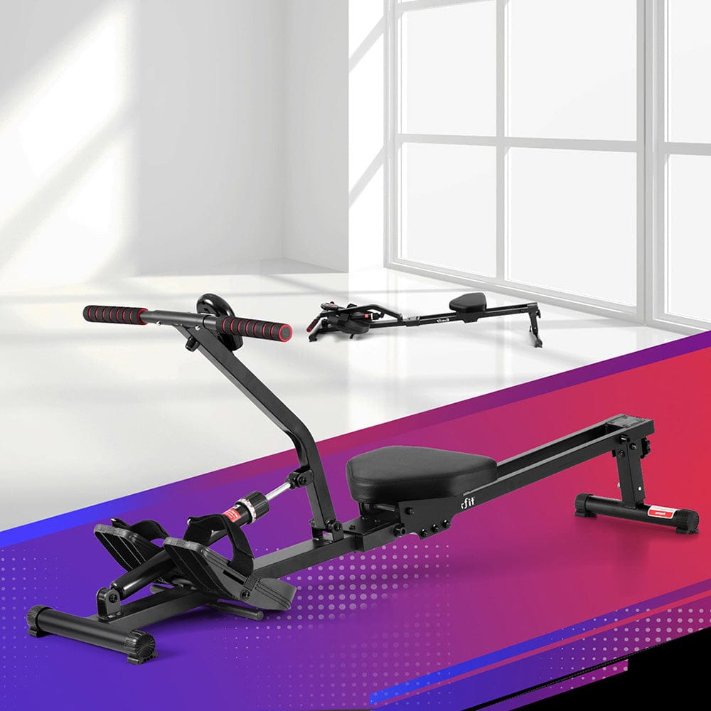 Everfit Hydraulic Rowing Machine Rower 12 Levels Resistance Exercise Fitness Gym Cardio - SportZone.co.nz