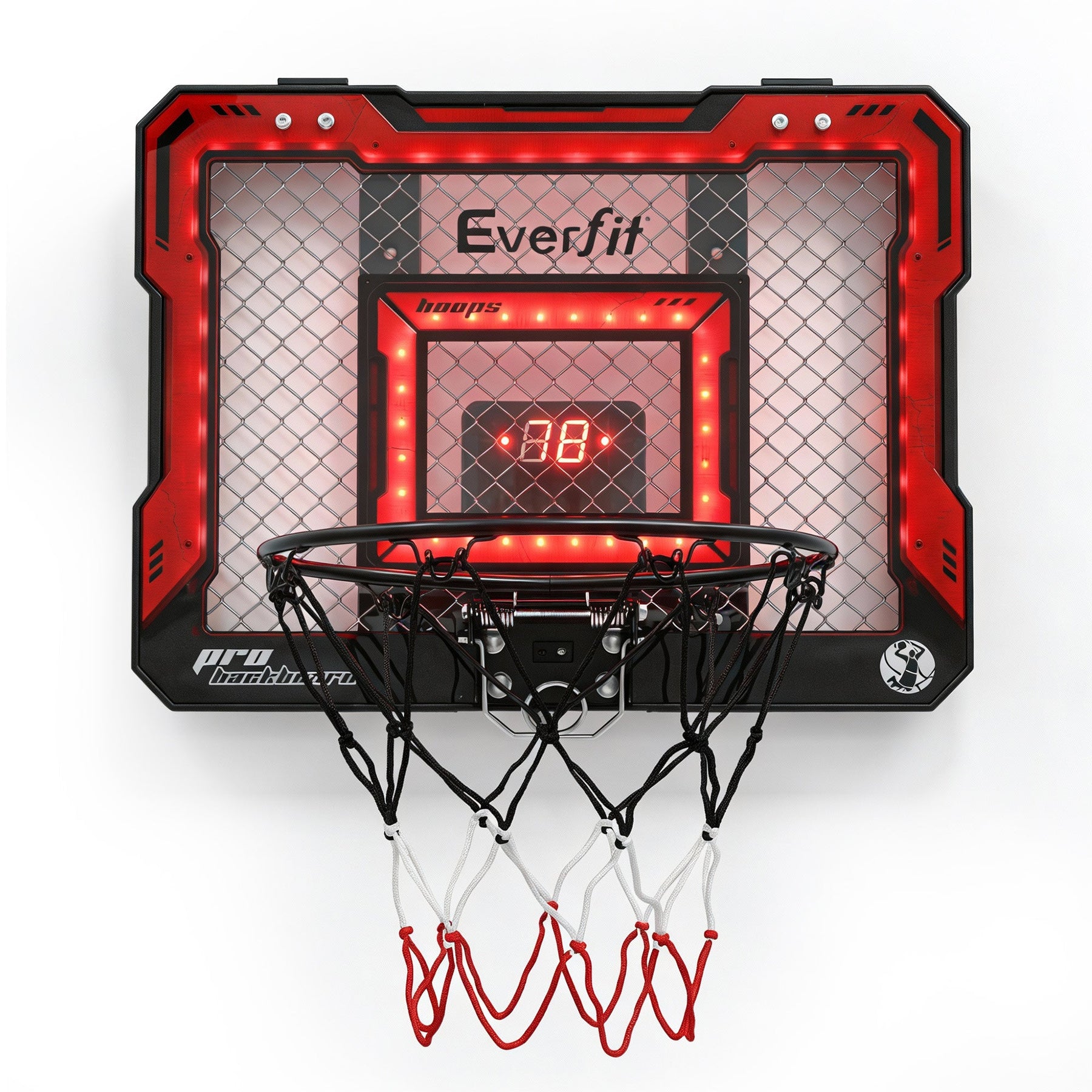 Everfit Mini Basketball Hoop Over Door Indoor LED Scoreboard Kids Set 40x30cm - SportZone.co.nz
